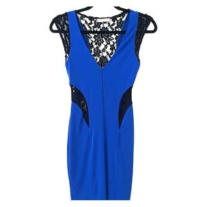 Black Lace and Blue Dress